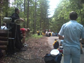 Droga krzyżowa na postoju w Lesie Piaśnickim